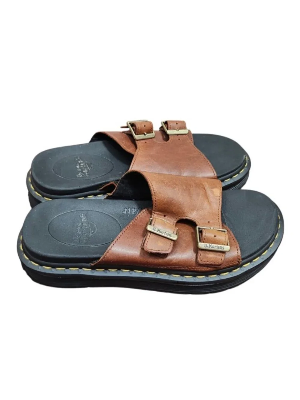 Dr. Martens Dax Luxor Leather Slide Sandals Tan Brown Men's US 7 Women's US 8